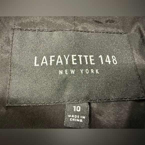 Lafayette 148 NY New York Zip Down Blazer Jacket Black Size 10 - Picture 3 of 10